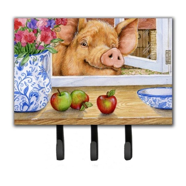 Jensendistributionservices Pig Trying to Reach the Apple in the Window Leash or Key Holder MI1715834 - main